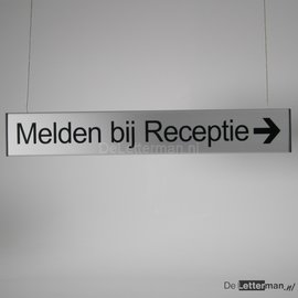 Hangbord Melden bij Receptie 1 paneel