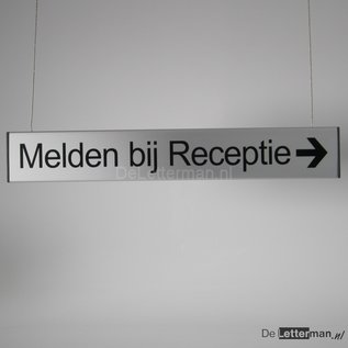 Hangbord Melden bij Receptie 1 paneel