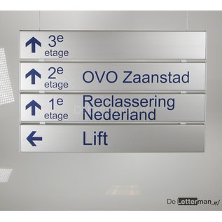 Hangbord Systeem U 4 panelen en tekst