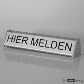 Huismerk Hier Melden baliebordje 3.1x15 cm