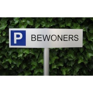 Parkeerbord Bewoners op paal