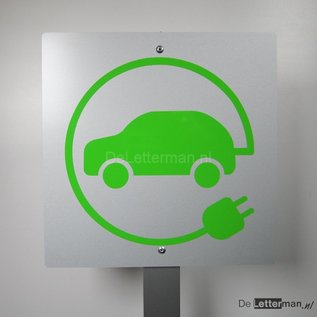 Huismerk Opladen electrische auto los bordje met pictogram
