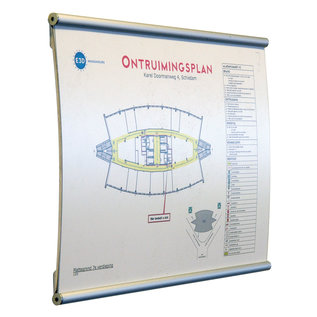 Vluchtplanhouder in luxe Aluminium profiel voor A3 formaat print