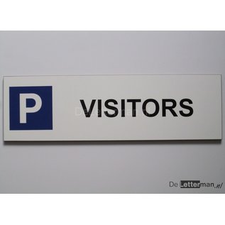 Parkeerbord Visitors Wit