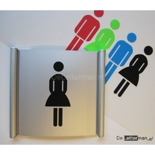 Dames toilet bordje op wand of deur