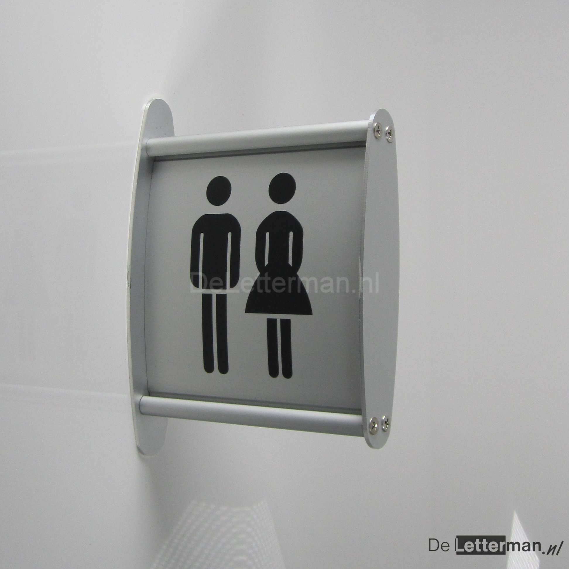 zien Zonnebrand verkrachting Toiletbordje dames herentoilet haaks op de muurbord - DeLetterman.nl
