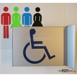 Toiletbordje invalide haaks op de muur met pictogram
