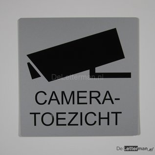 Camerabewaking bord 25 x 25 cm zilver zwart