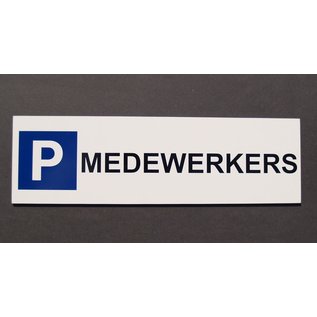 Parkeerbord Medewerkers Wit