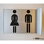 Toiletbordje Dames Heren haaks op de muur klein Toiletgroep