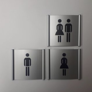 Toiletbord dames en heren wandmodel