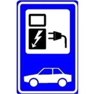 Opladen electrische auto bord, paal en klemmen