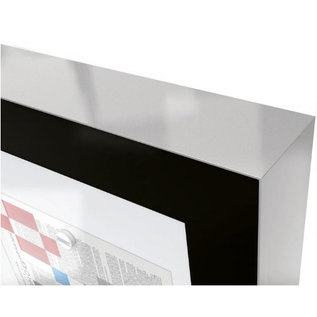 Vitrine met zwart kader 95x80 cm en 5.4 cm dun voor 8xA4 printjes