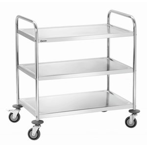 Bartscher Nickel-Chrome Steel 3 Tier Service Trolley 945 x 600 x 920 mm Bartscher Nickel-Chrome Steel 3 Tier Service Trolley 945 x 600 x 920 mm