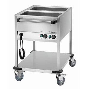 Bartscher Mobile Electric Bain Marie, 2-Chamber with Drain Tap, , 1,4 kW Bartscher Mobile Electric Bain Marie, 2-Chamber with Drain Tap, , 1,4 kW