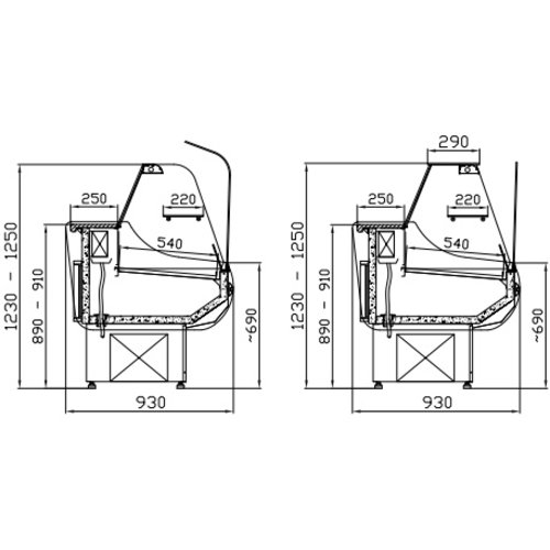 XXLselect Lada chłodnicza, szyba gięta, z agregatem XXLselect Lada chłodnicza, szyba gięta, z agregatem