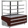 XXLselect Cake Showcase Rectangular, 450 L, from 5°C to 15°C, Stationary with Aggregate, Silver