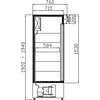 XXLselect Double Glass Door Refrigerator 1400 L, +2 °C to +10 °C