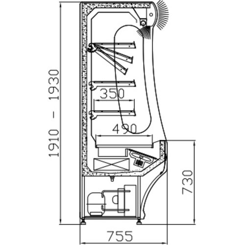 XXLselect Regał chłodniczy z półkami metalowymi, agregat wewnętrzny