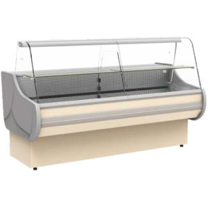 XXLselect Refrigerated counter, curved glass, with aggregate XXLselect Refrigerated counter, curved glass, with aggregate