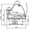 XXLselect Refrigerated counter, curved glass, with aggregate, forced circulation XXLselect Refrigerated counter, curved glass, with aggregate, forced circulation