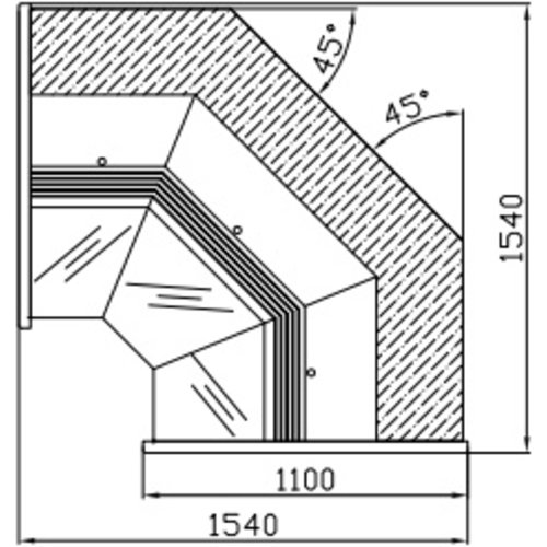 XXLselect Lada chłodnicza, szyba gięta, z agregatem