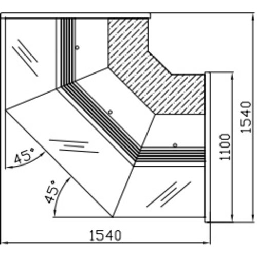 XXLselect Lada chłodnicza, szyba gięta, z agregatem