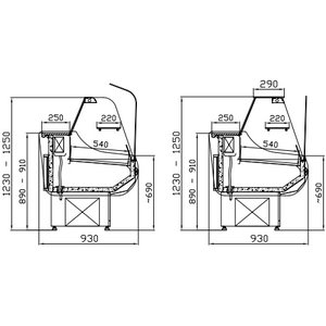 XXLselect Refrigerated counter, straight glass, with aggregate XXLselect Refrigerated counter, straight glass, with aggregate