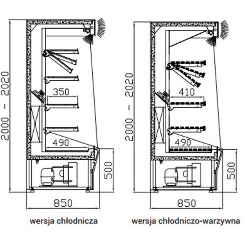 XXLselect Regał chłodniczy, agregat zewnętrzny, obieg wymuszony XXLselect Regał chłodniczy, agregat zewnętrzny, obieg wymuszony