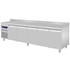 Diamond Five Door Refrigerated Table with Splashback 700 L, from -2 °C to 8 °C, Side-Mounted Compressor, Ventilated
