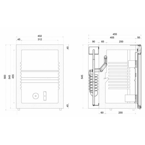 Diamond Minibar 42 L, 70W, od 2 do 12 °C, czarny