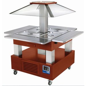 Diamond Island Buffet - Refrigerated salad bar, 4x GN1/1-150 (Mahogany wood) Diamond Island Buffet - Refrigerated salad bar, 4x GN1/1-150 (Mahogany wood)
