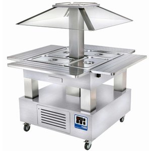 Diamond Island Buffet - Refrigerated salad bar, 4x GN1/1-150 (white wood) Diamond Island Buffet - Refrigerated salad bar, 4x GN1/1-150 (white wood)