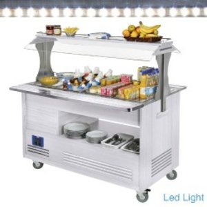 Diamond Buffet - Refrigerated salad bar, 4x GN1/1-150 (white wood)