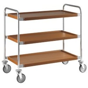 Diamond Chrome Steel 3 Tier Service Trolley with Walnut Shelf 520 x 1090 x 520 mm Diamond Chrome Steel 3 Tier Service Trolley with Walnut Shelf 520 x 1090 x 520 mm