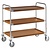 Diamond Chrome Steel 3 Tier Service Trolley with Walnut Shelf 520 x 1090 x 520 mm
