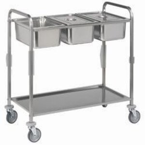 Diamond Wózek kelnerski 2-poziomowy ze stali nierdzewnej | 3xGN1/1 | 1120x620x(H)1120mm Diamond Wózek kelnerski 2-poziomowy ze stali nierdzewnej | 3xGN1/1 | 1120x620x(H)1120mm
