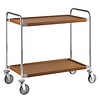 Diamond Chrome Steel 2 Tier Service Trolley with Walnut Shelf 590 x 1090 x 590 mm Diamond Chrome Steel 2 Tier Service Trolley with Walnut Shelf 590 x 1090 x 590 mm