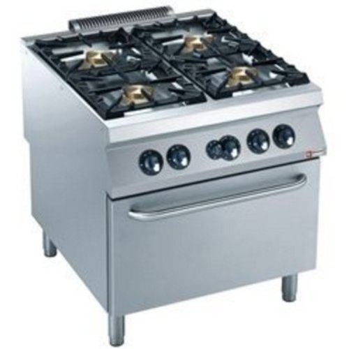 Diamond Gas Cooker with 4 Burners and Gas Oven GN 2/1, 41710 kcal / h Diamond Gas Cooker with 4 Burners and Gas Oven GN 2/1, 41710 kcal / h