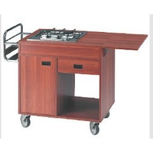 Diamond Wózek do flambirowania | 2 palniki gazowe | "wiśnia" | 2 kółka z hamulcami | 980/1220x500x(H)800mm Diamond Wózek do flambirowania | 2 palniki gazowe | "wiśnia" | 2 kółka z hamulcami | 980/1220x500x(H)800mm