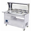 Diamond Bain-marie warm wall buffet 4x GN1/1-150 (white wood) Diamond Bain-marie warm wall buffet 4x GN1/1-150 (white wood)
