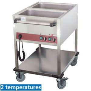 Diamond Bemar elektryczny 2-komorowy, GN 1/1, jezdny z kranem spustowym, 1,4 kW