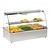 Diamond Countertop Heating Display 3 x 1/1 GN, 2-Level, 3,50 kW, from 0 to 90 °C, with Bent Glass, Silver, Panoramic