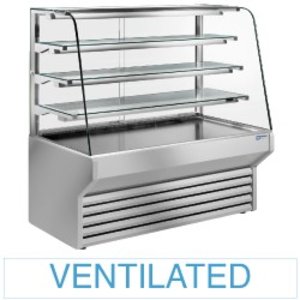 Diamond Refrigerated Display Rectangular, 1580 L, from 7°C to 10°C, Stationary, Silver