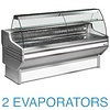 Diamond Refrigerated display counter, curved glass with storage space