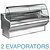 Diamond Refrigerated display counter, curved glass with storage space