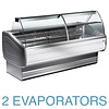 Diamond Refrigerated display counter, curved glass with storage space