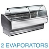 Diamond Refrigerated display counter, curved glass with storage space