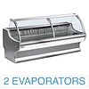 Diamond Refrigerated display counter, curved glass, with storage space