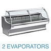 Diamond Refrigerated display counter, curved glass, with storage space